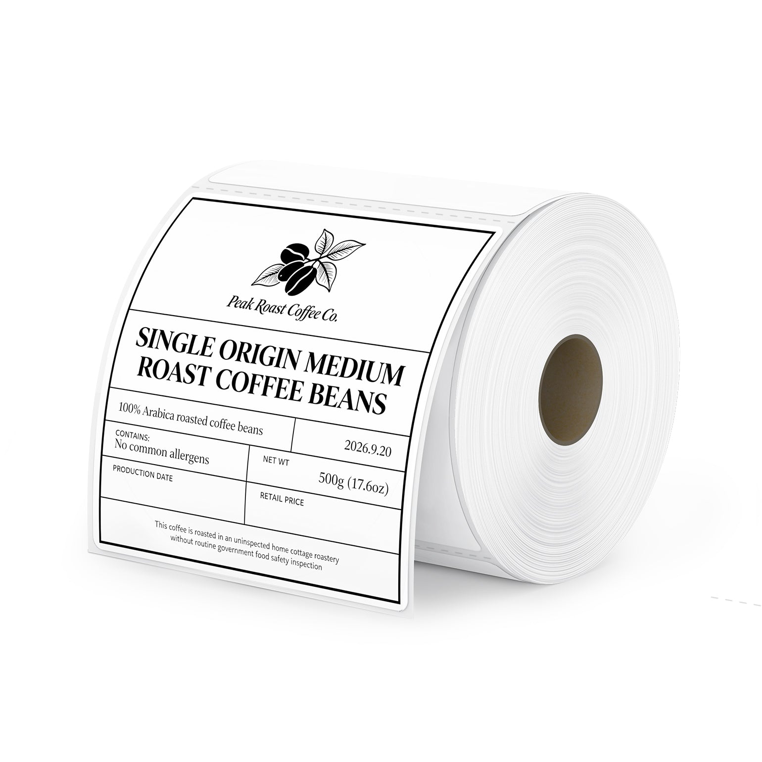 MUNBYN 4"x 4" Perforated Generic Thermal Labels for Small Business & Bakery