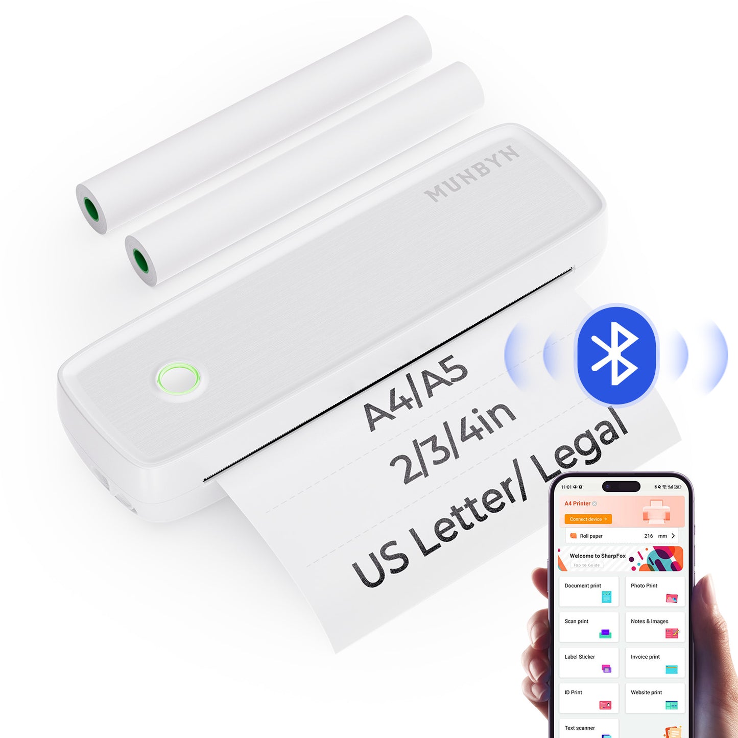 MUNBYN Inkless A4 Portable Wireless Printer ITP04 Limited