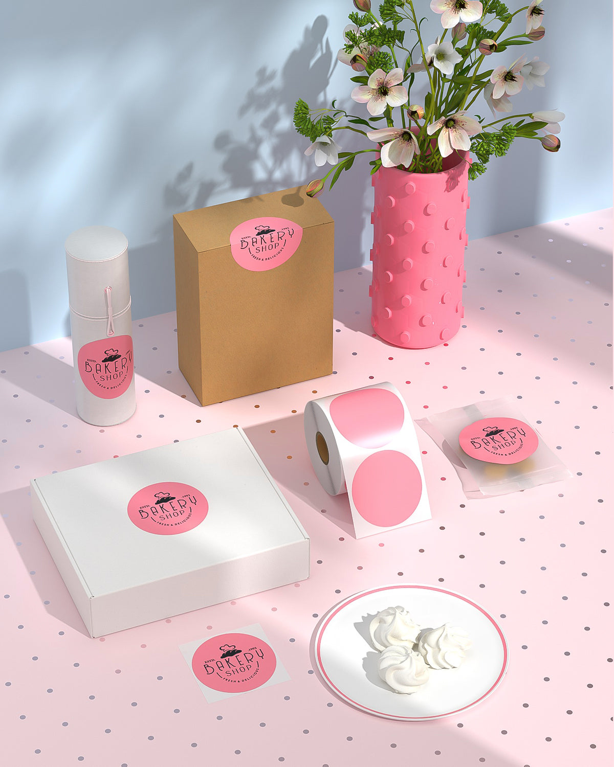 Circular labels printed on 3-inch MUNBYN label printer paper, showing vibrant, round label sheets ready for use.