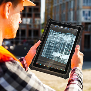MUNBYN IRT09J Windows scanner tablet with 300x300 screen and barcode scanning capabilities, shown in the image.