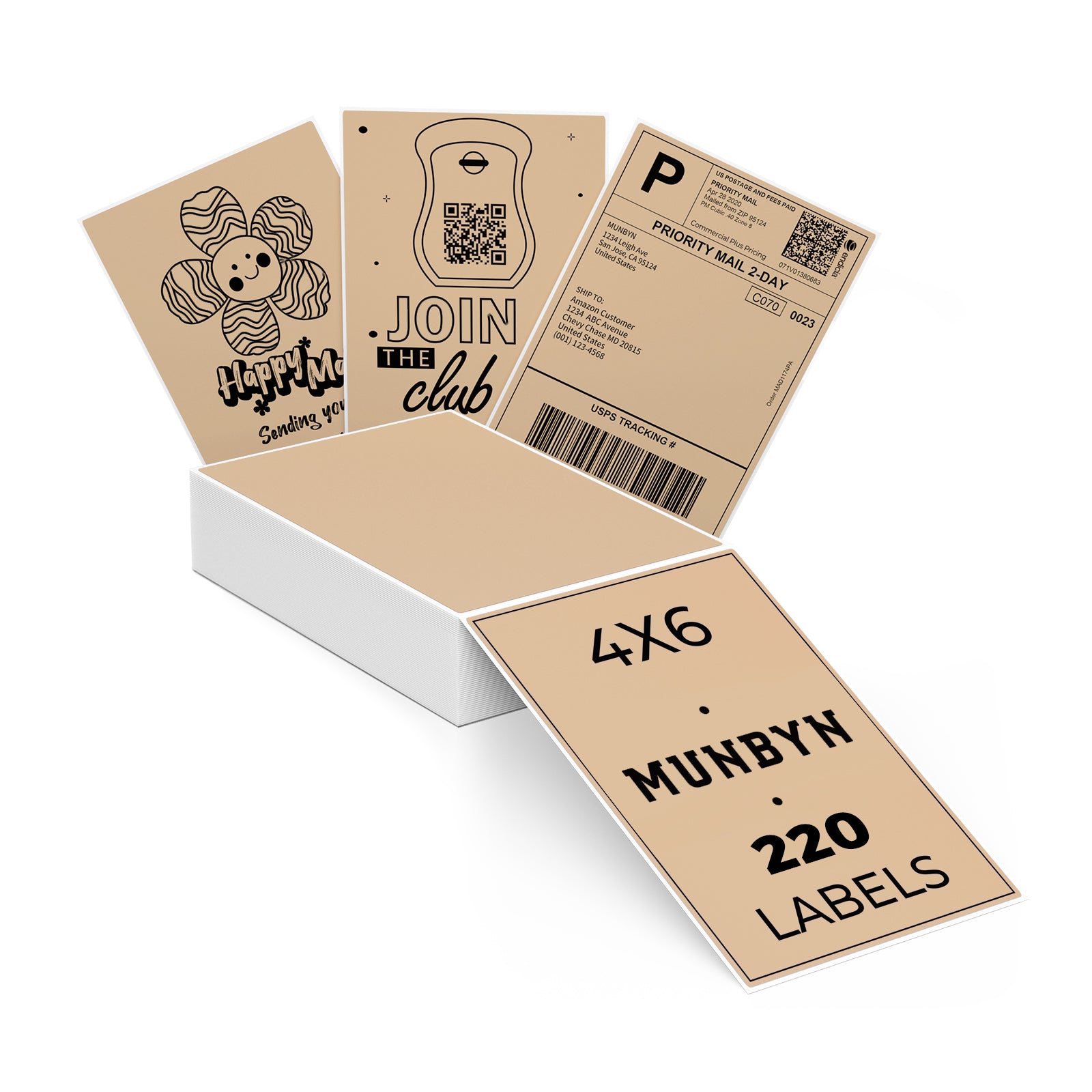 4" x 6" Fan-Fold Labels - MUNBYN