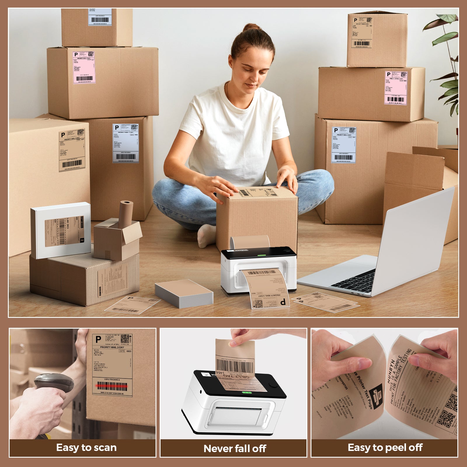 4" x 6" Fan-Fold Labels - MUNBYN