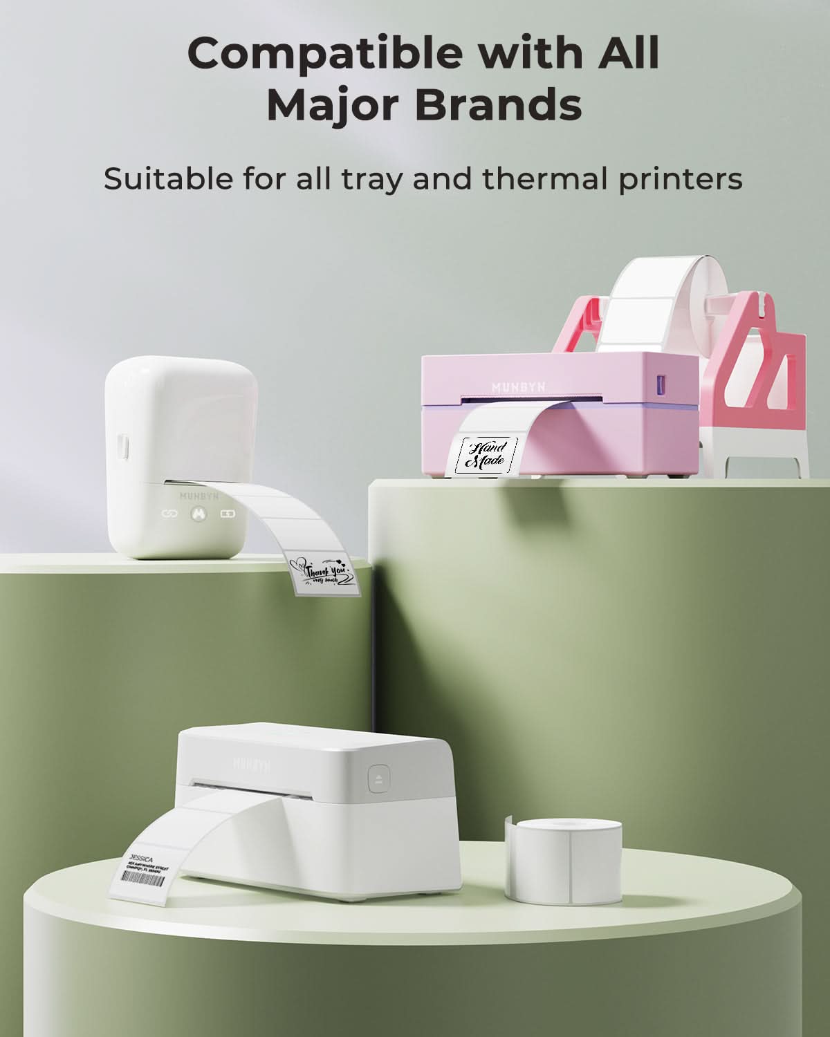 Rectangle label printer paper by MUNBYN, 1.97 x 1.18 inches, shown in 50x30-RD_3.jpg with multiple labels on a sheet