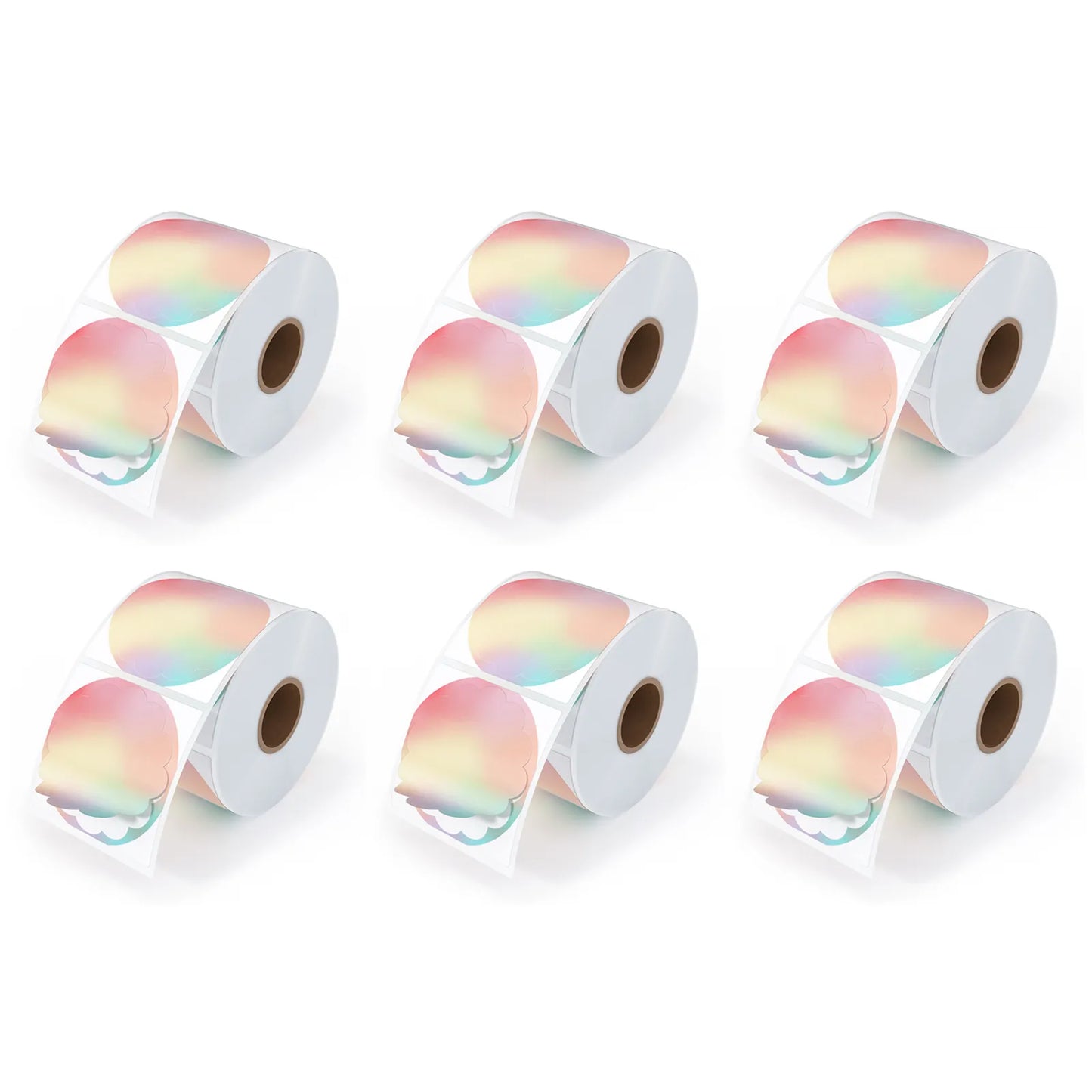 MUNBYN Rainbow Thermal Sticker Labels (500 Labels/Roll)