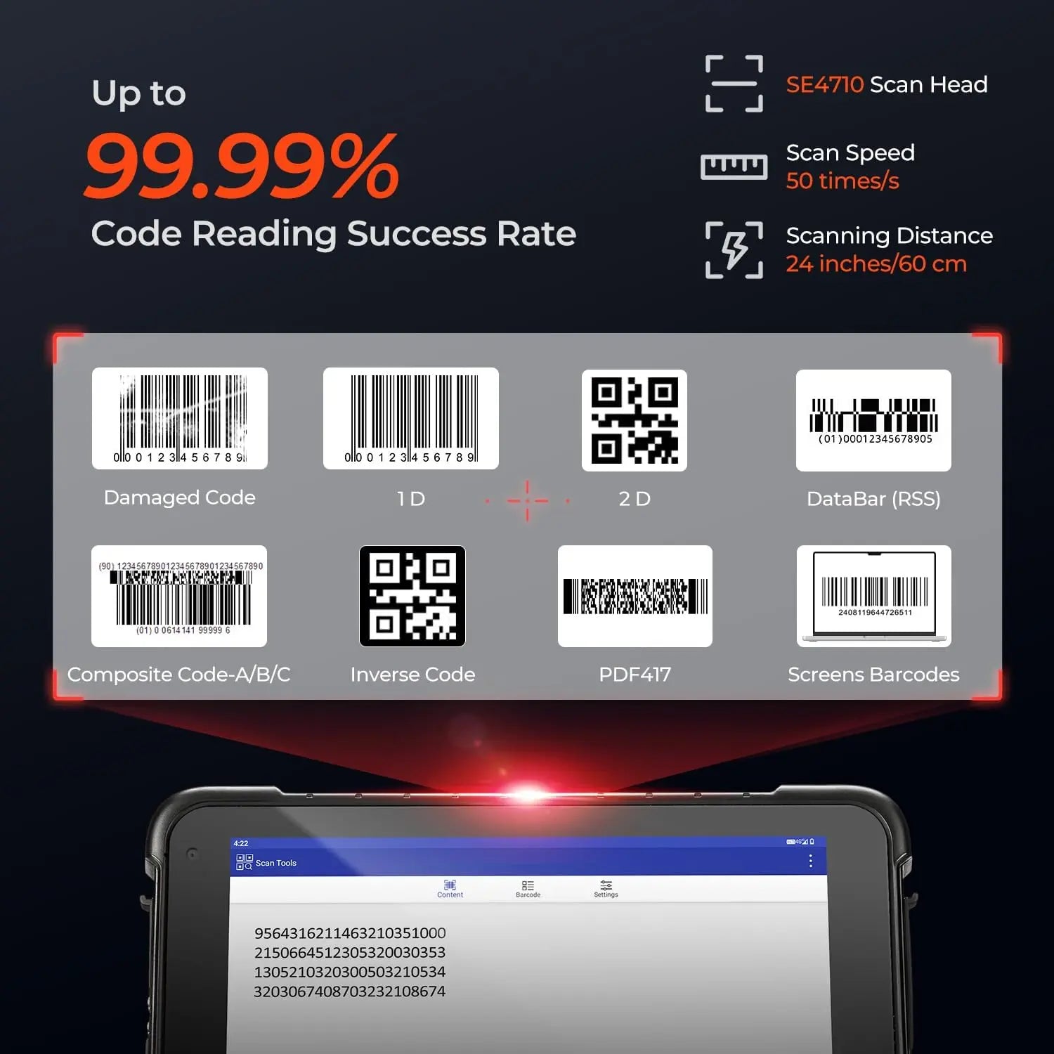 MUNBYN IRT01P Windows scanner tablet with touchscreen display and barcode scanning functionality, ideal for inventory management.