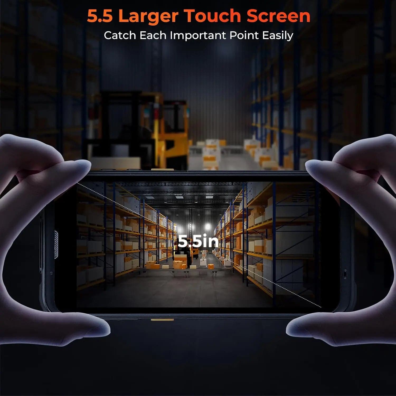 MUNBYN IPDA101 Android barcode scanner with ergonomic design and black handle, displayed against a white background.