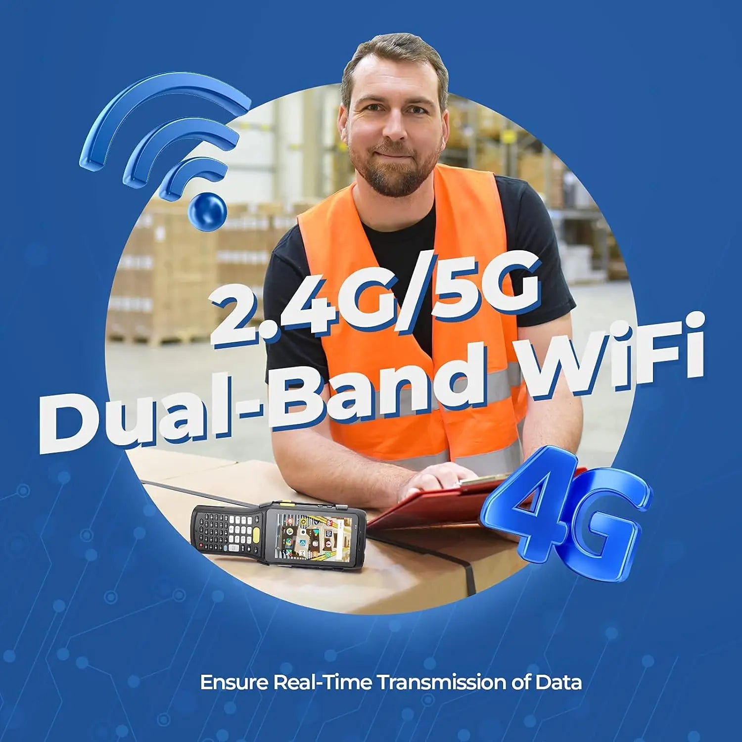 MUNBYN IPDA088P Android barcode scanner with ergonomic design and handheld style for inventory and retail use.