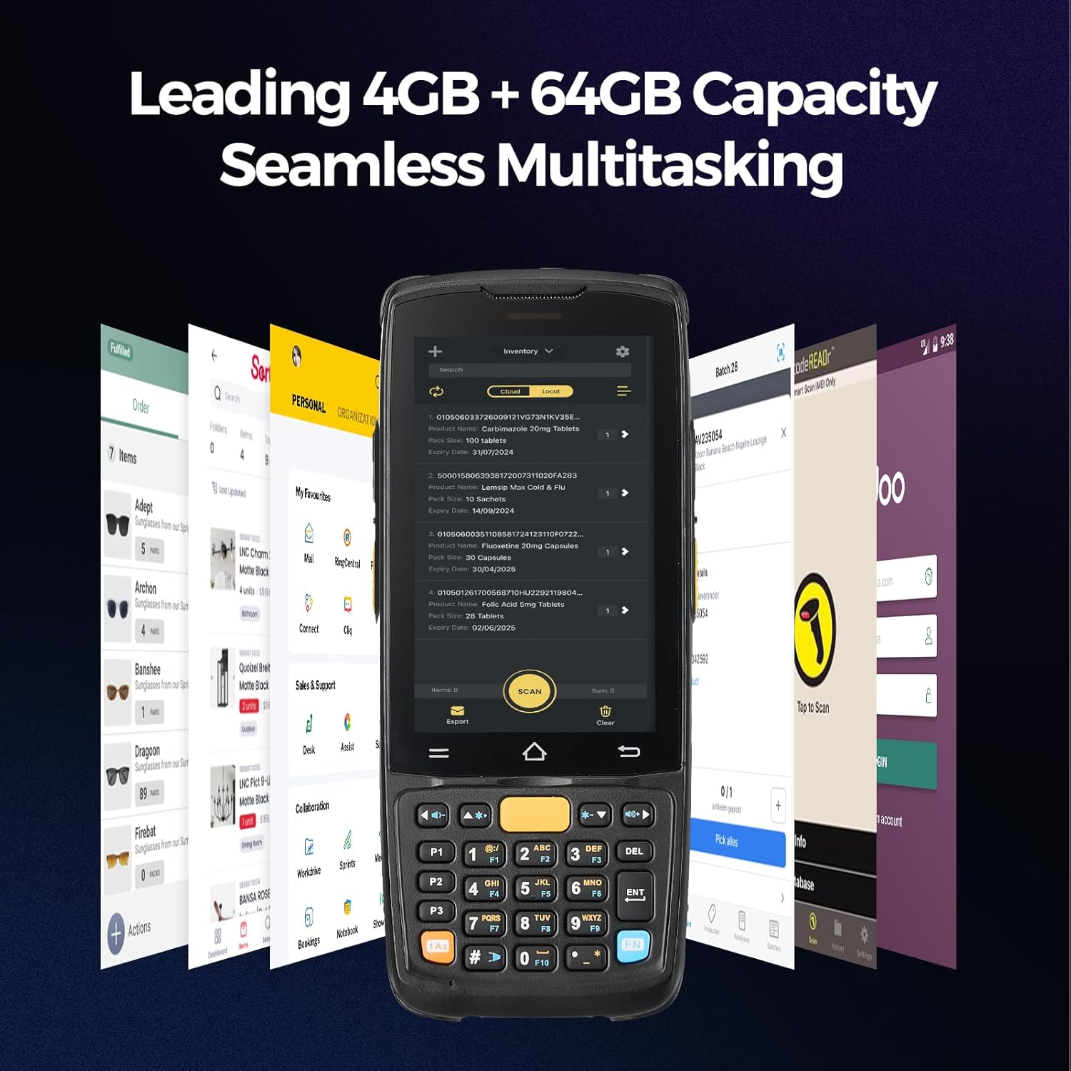 Handheld device with 4GB + 64GB capacity