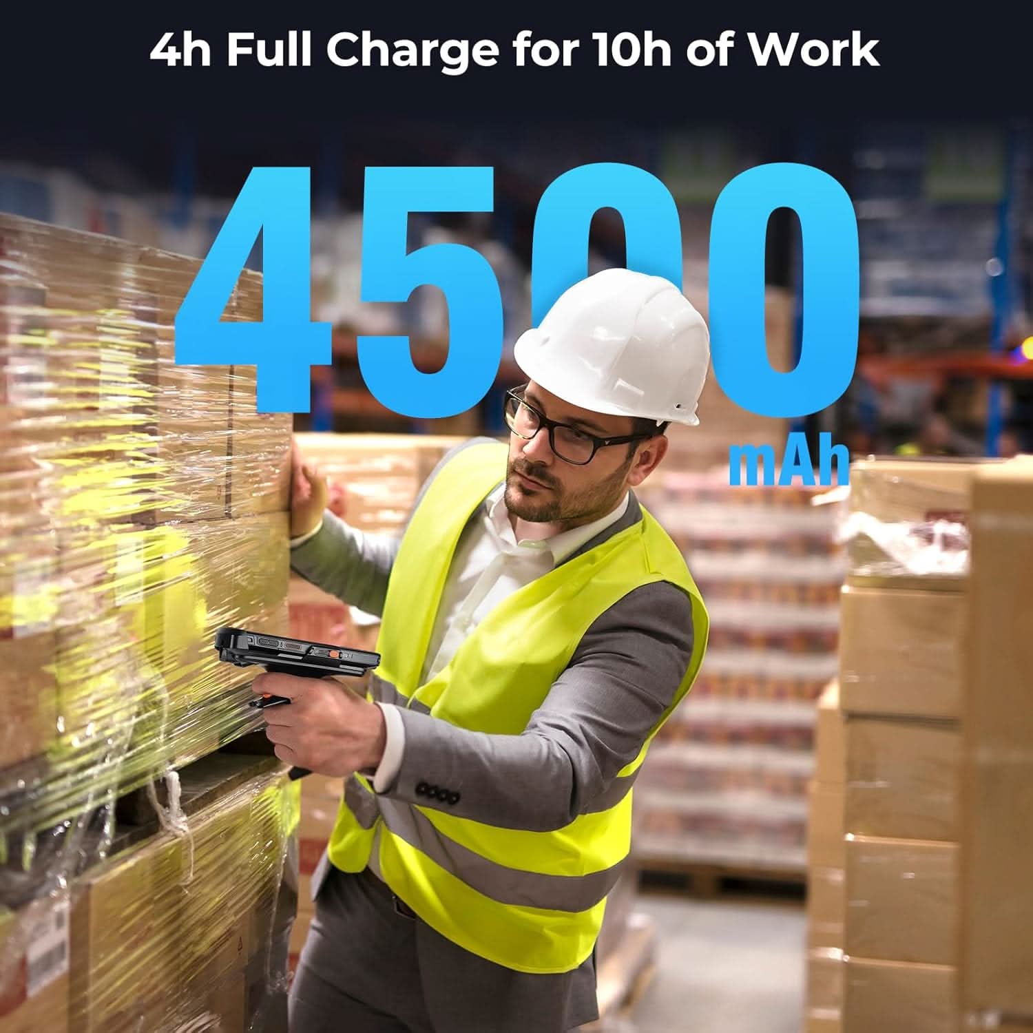 MUNBYN IPDA100P Android barcode scanner with ergonomic design and integrated scanning sensor, suitable for retail and logistics.