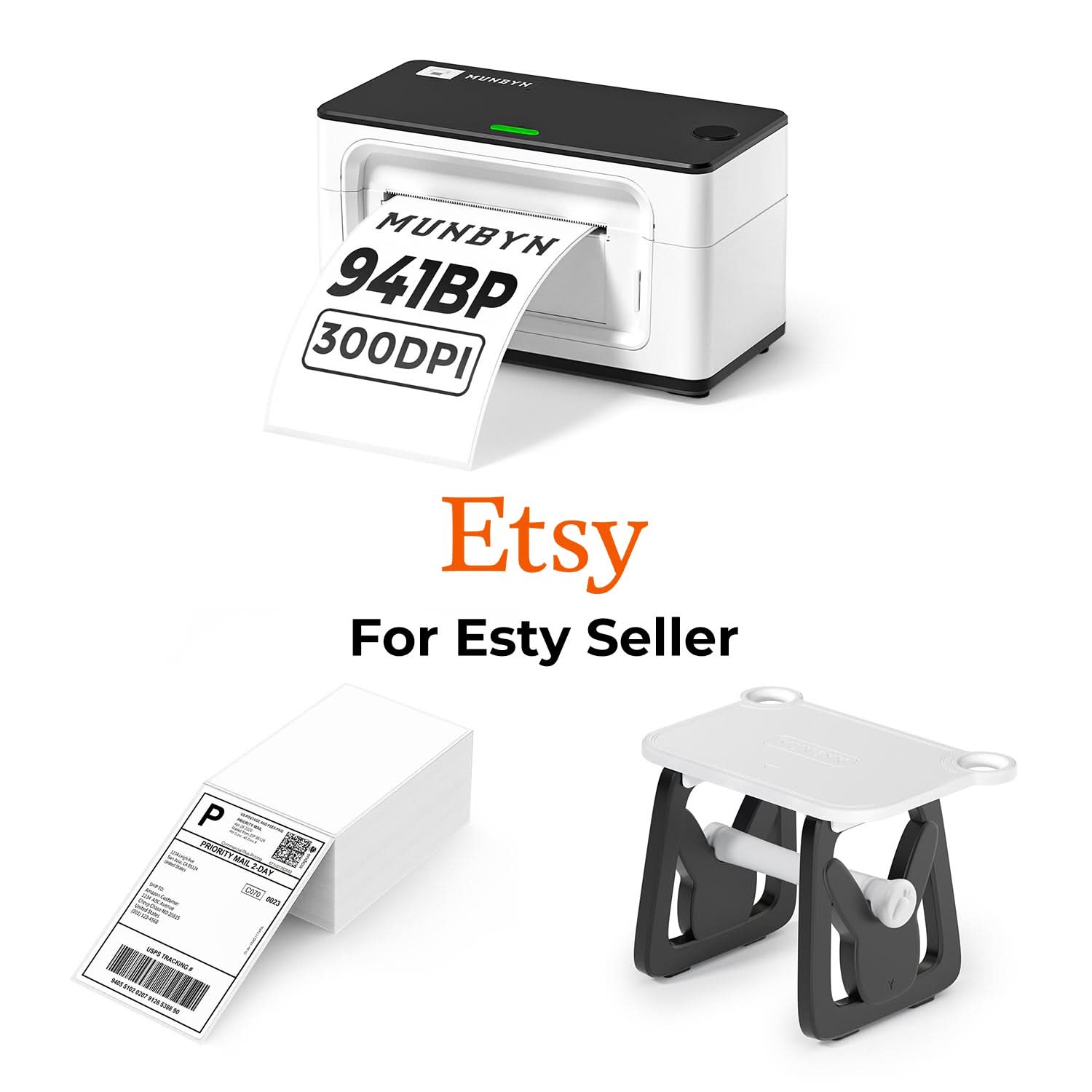 MUNBYN RealWriter 941BP 300DPI Printer & 4x6 Labels Etsy Shipping Ultra HD Kit