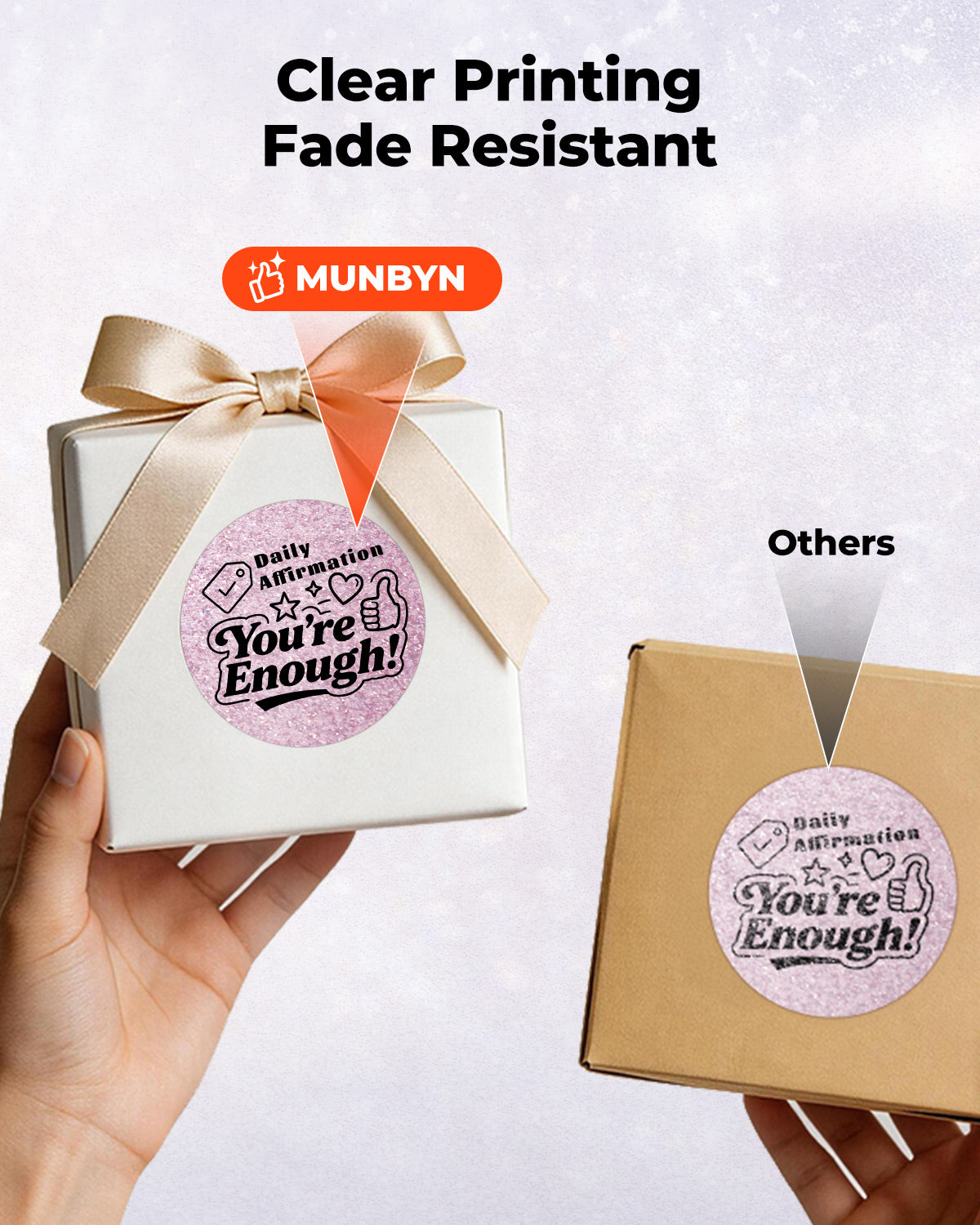 MUNBYN 2" Glitter Round Thermal Labels (100/Roll)