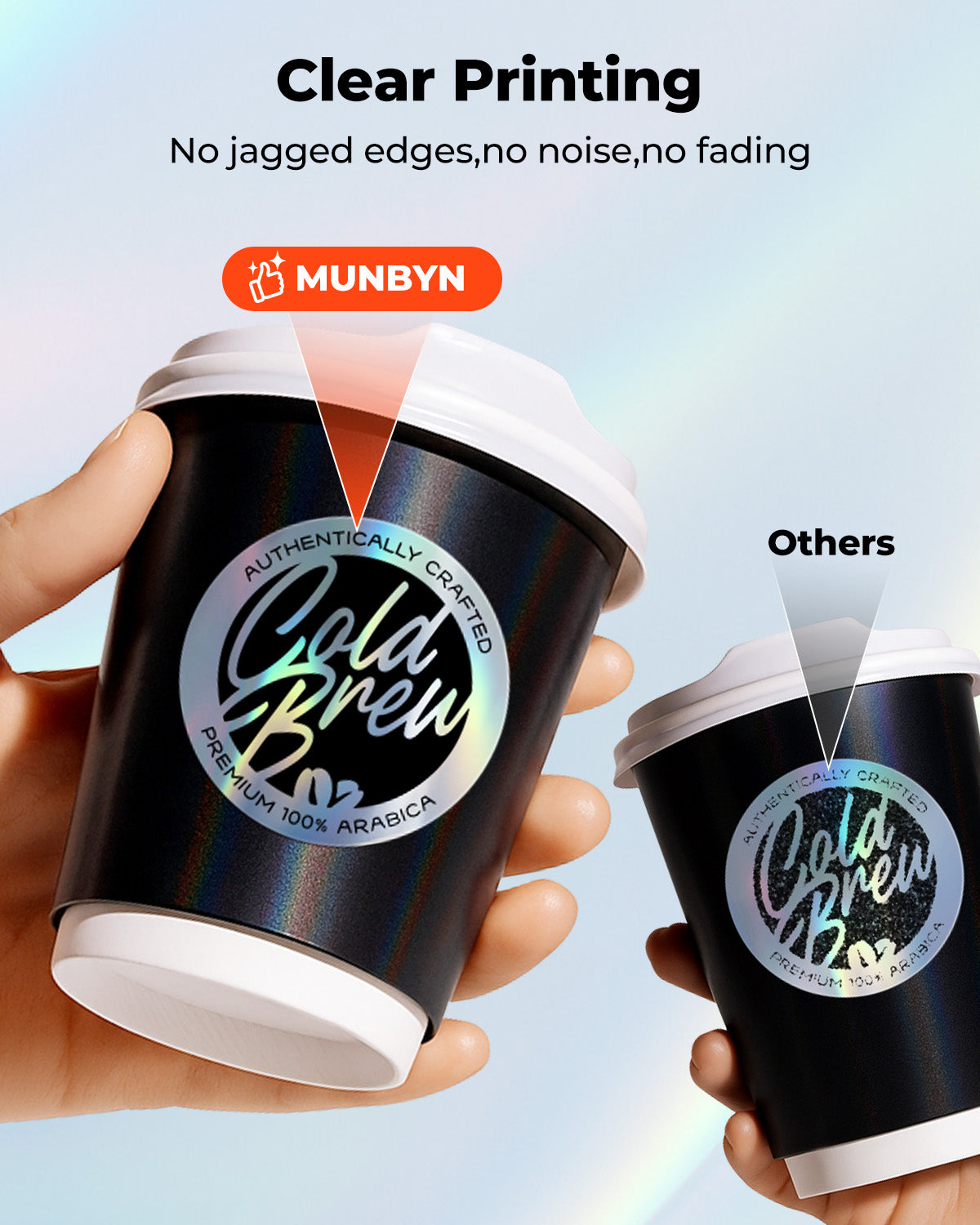 Holographic Silver Labels - MUNBYN