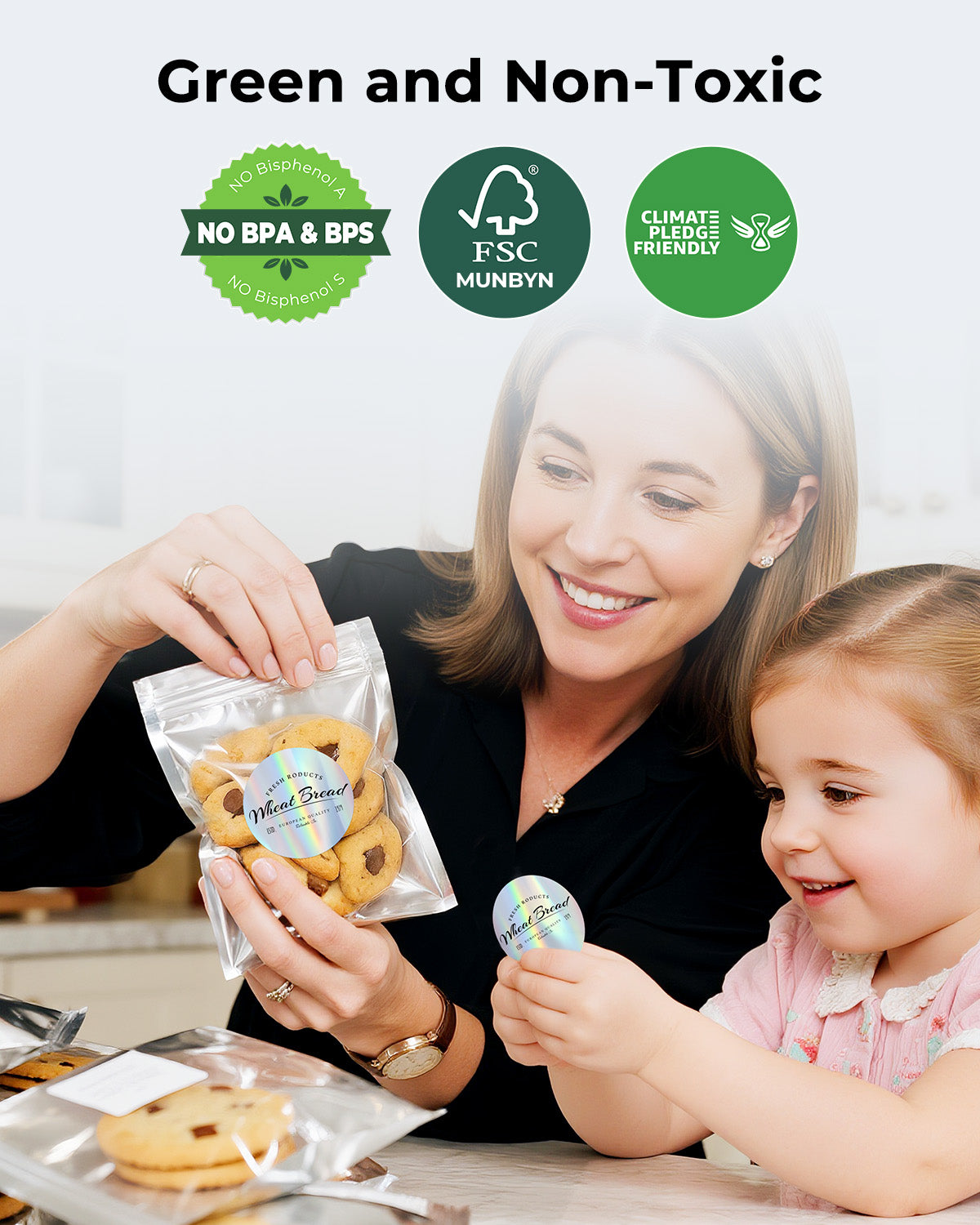 Holographic Silver Labels - MUNBYN