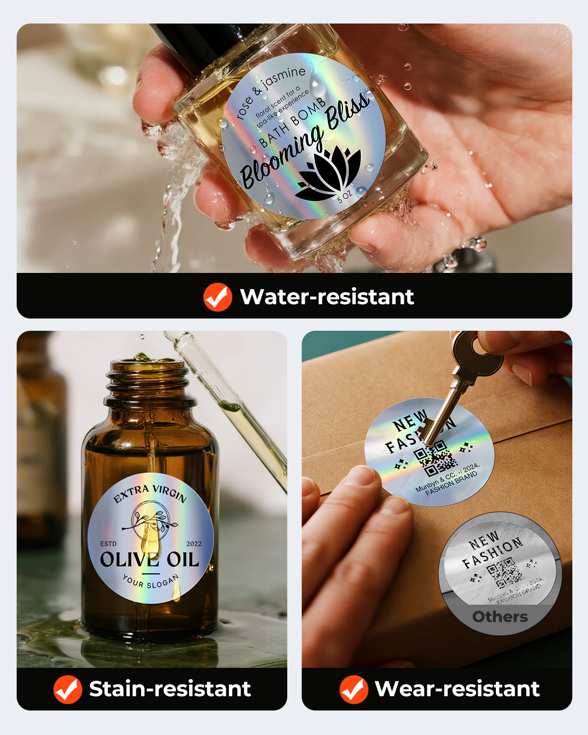 Holographic Silver Labels - MUNBYN