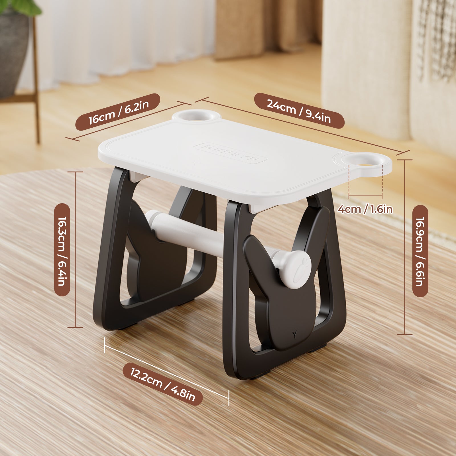 MUNBYN ILH02 label holder for label printer accessories, black and white design with adjustable attachment clip.