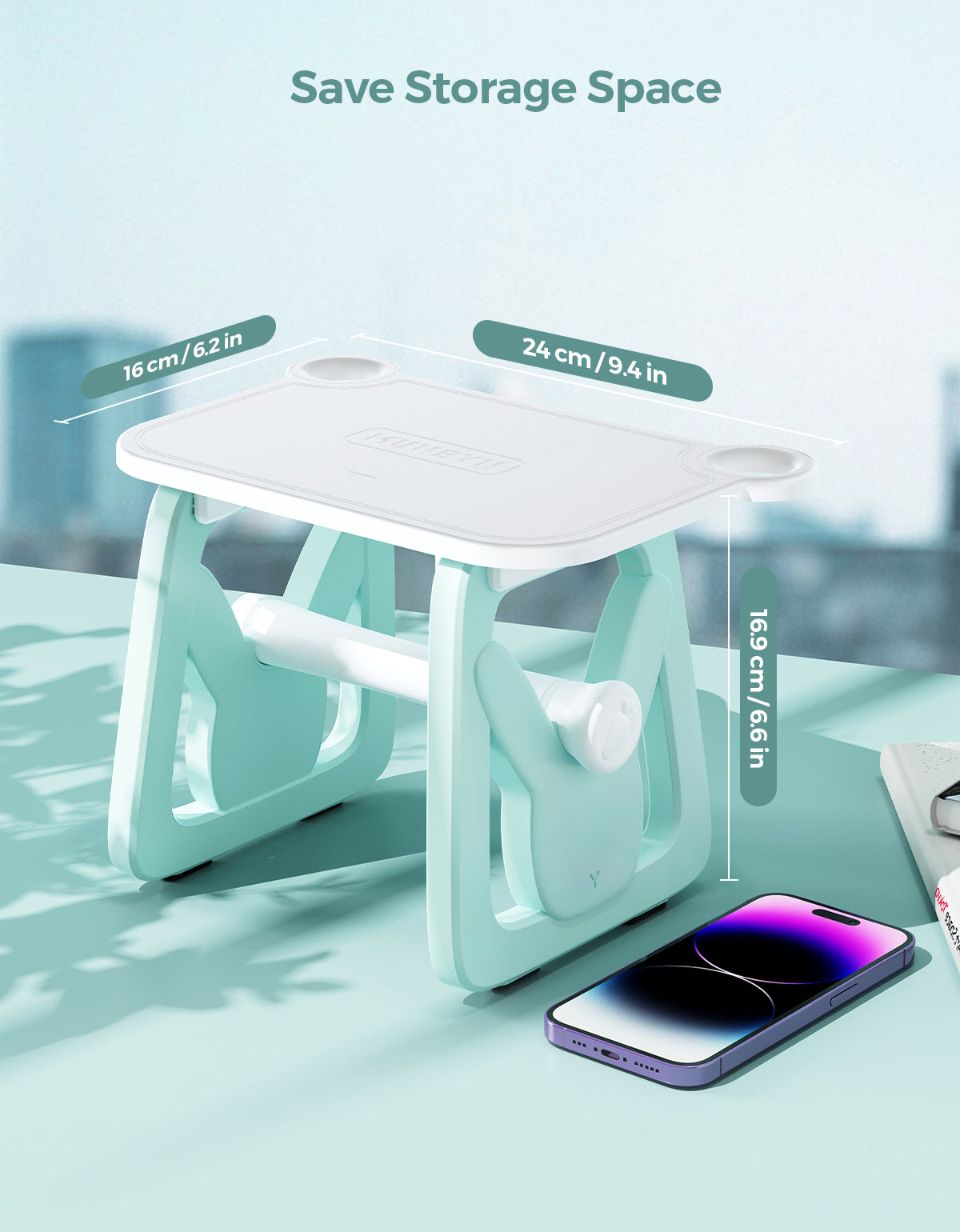 Green ILH02 label holder for MUNBYN label printer accessories, designed to organize and secure labels effectively.