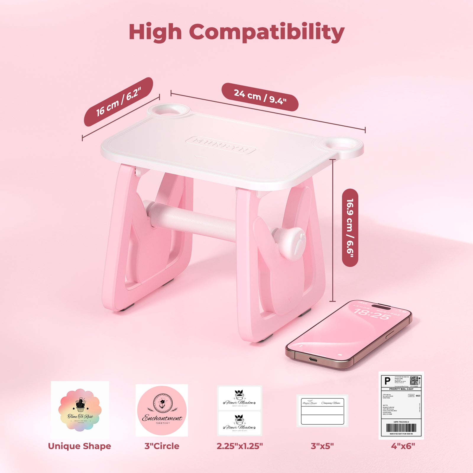 Set of four MUNBYN ILH02 label holder accessories for label printers, showing clear, durable holders on a plain background.