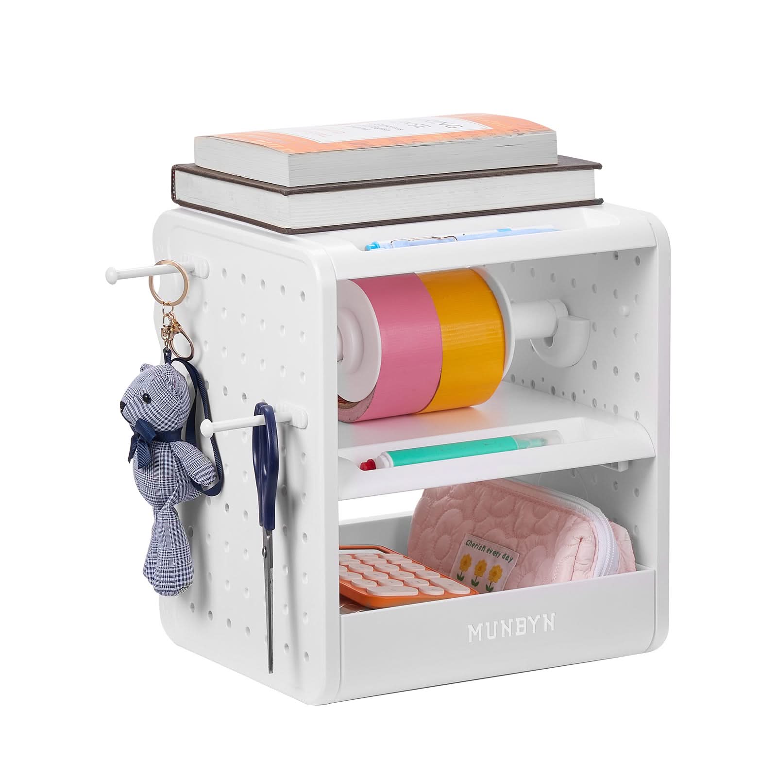 MUNBYN ILH03 label holder for label printers, durable plastic accessory with clear slot for easy label insertion and organization.