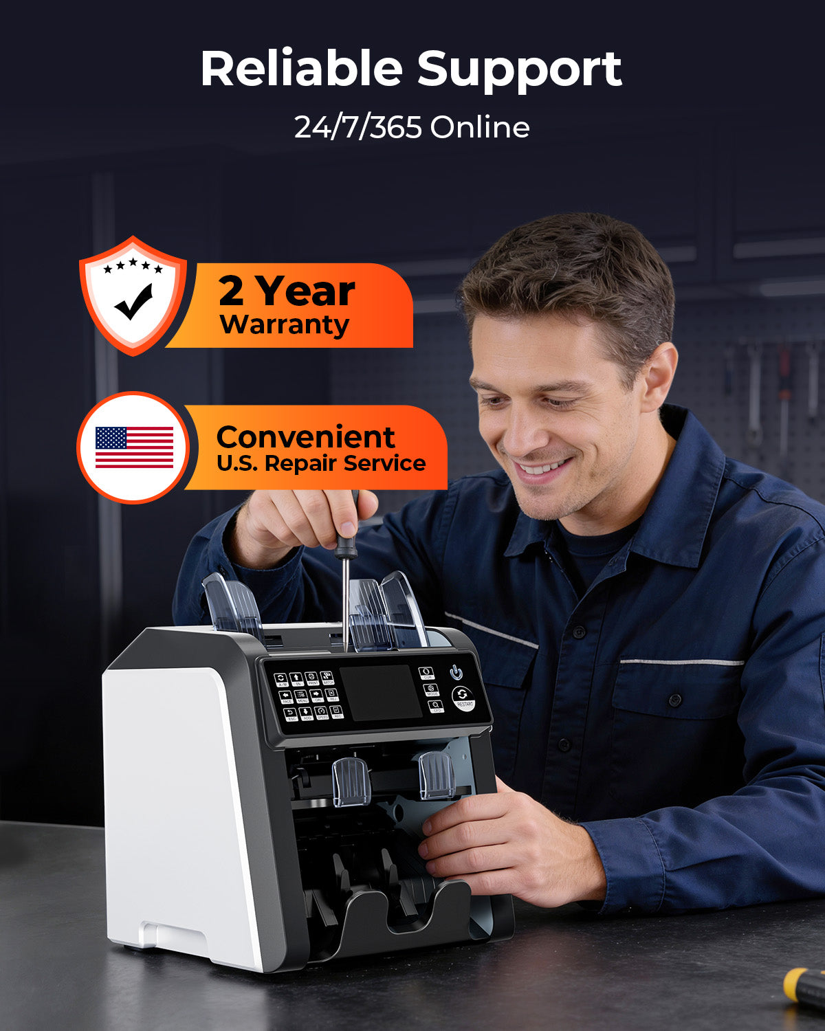 MUNBYN IMC08 money counter machine with reliable support