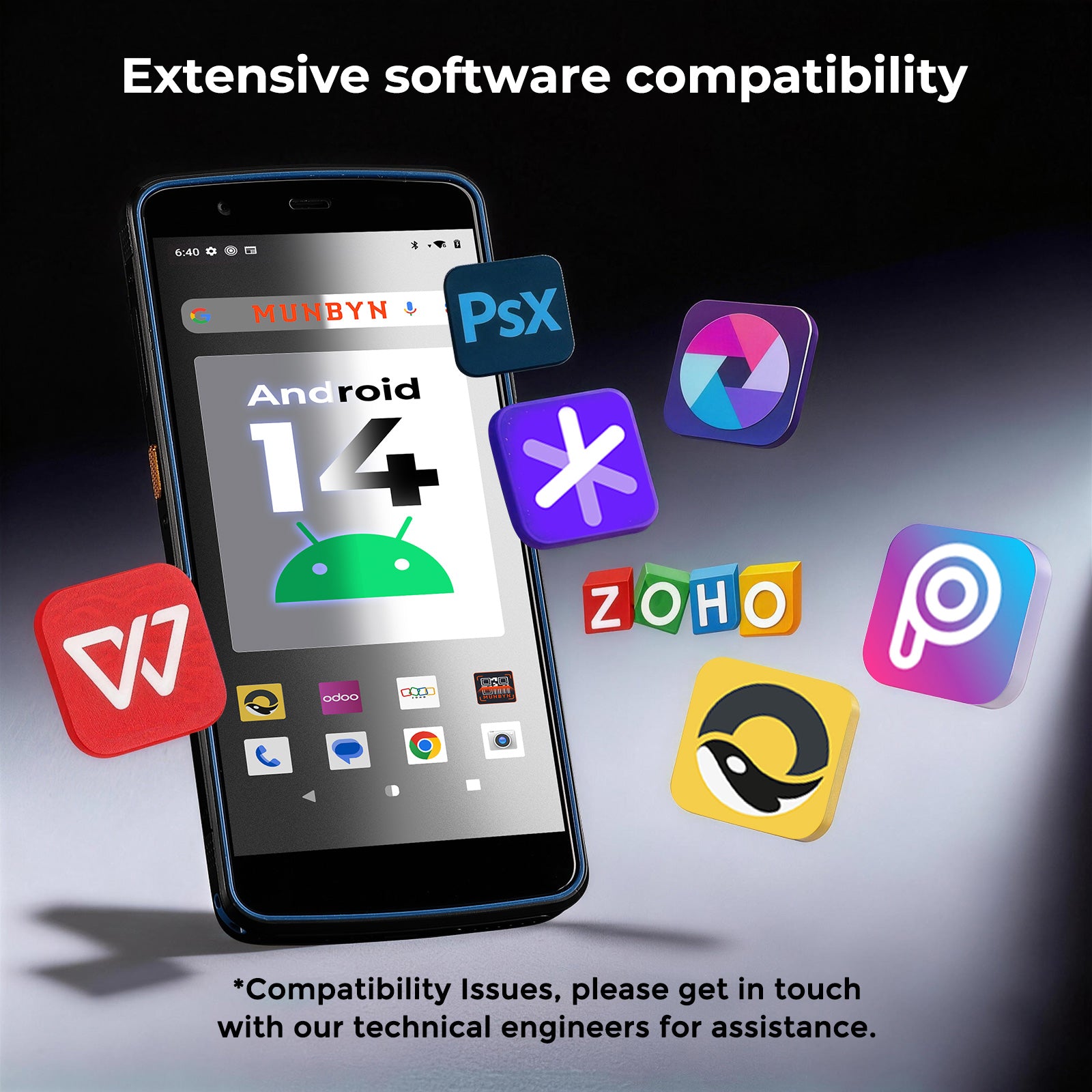 MUNBYN IPDA089Pro barcode scanner with ergonomic design and handheld form factor for efficient scanning.