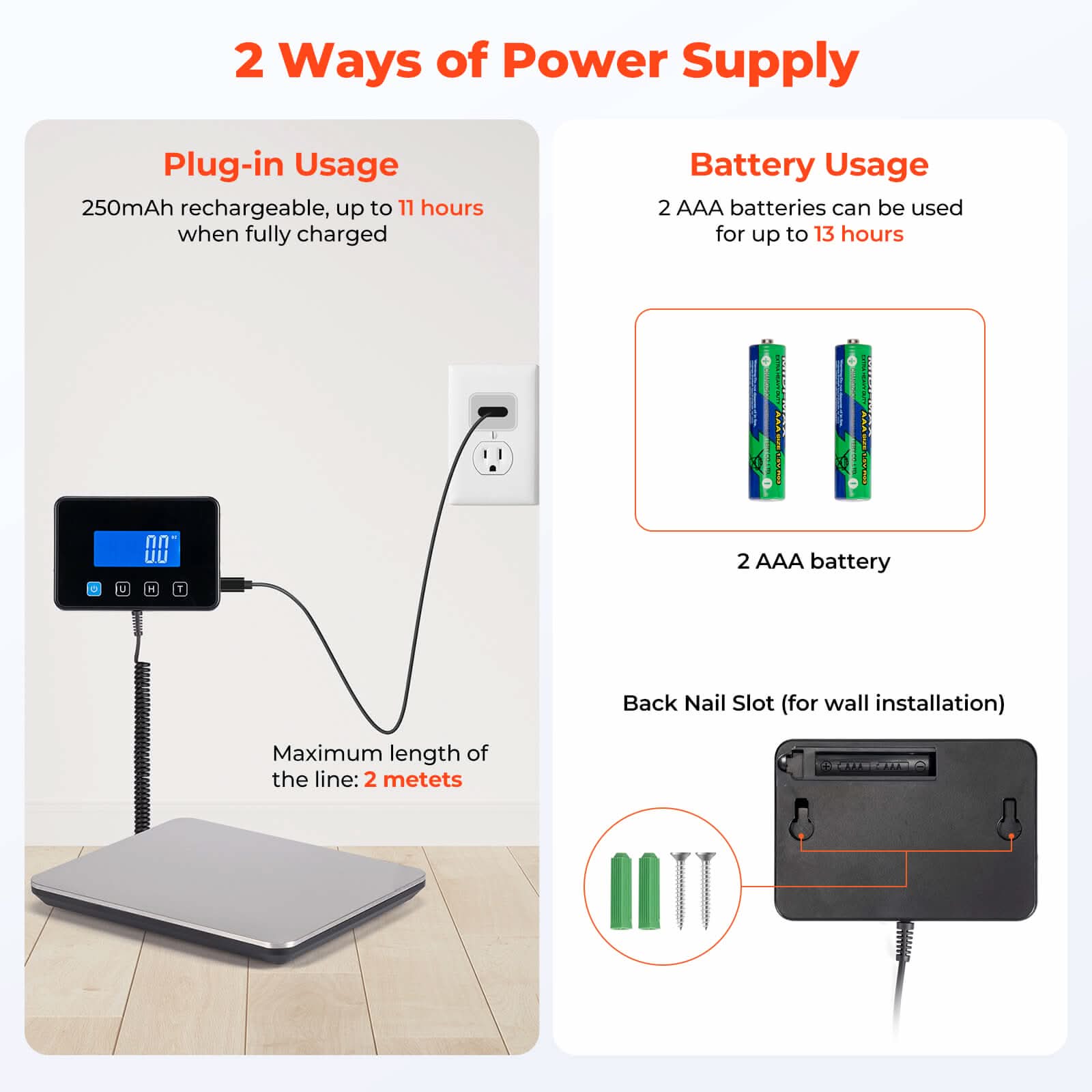 MUNBYN IPS03 shipping scale with digital display and tare function, used for accurate parcel weight measurement.