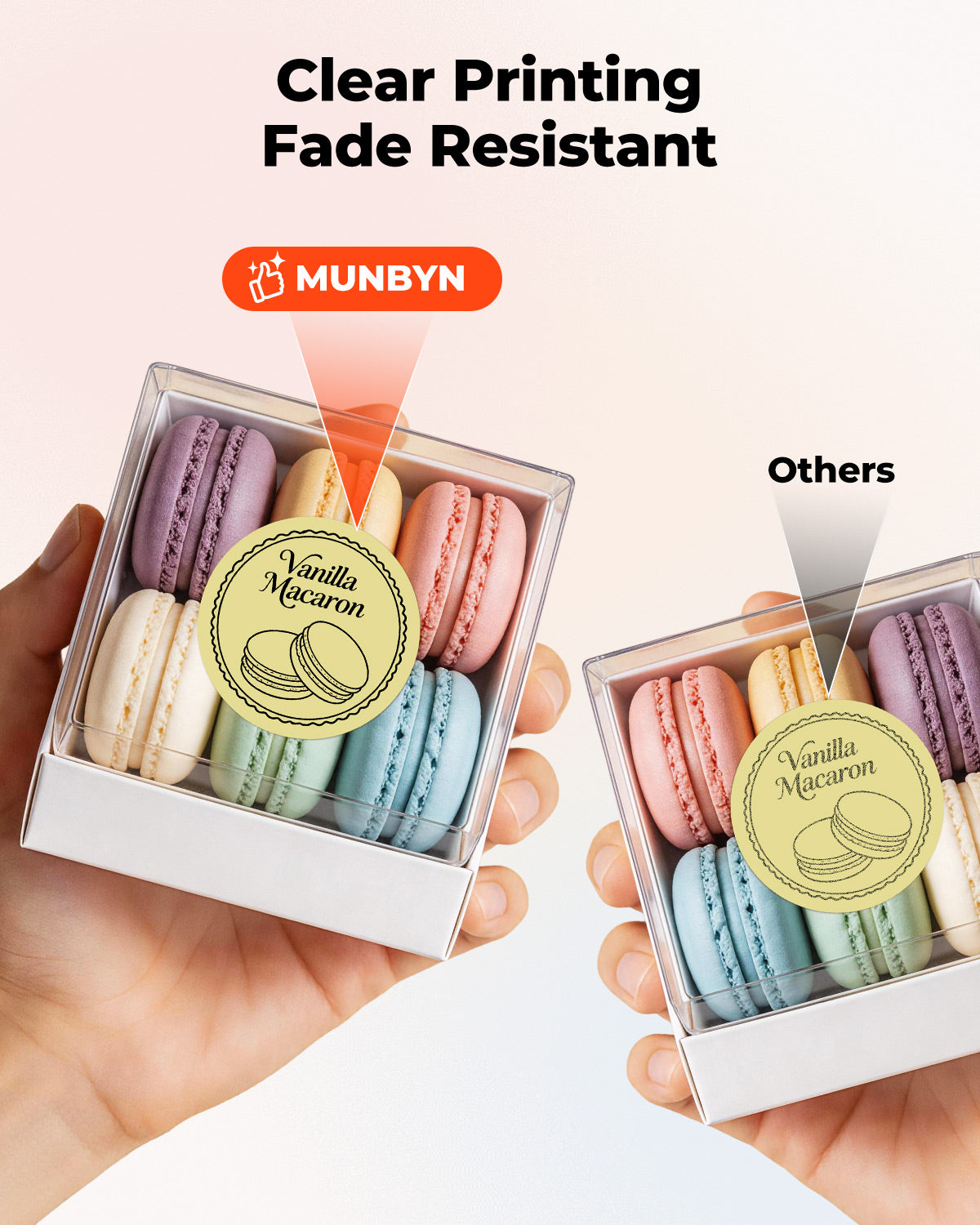 MUNBYN 2" Macaron Round Thermal Labels for Product and Packaging Stickers