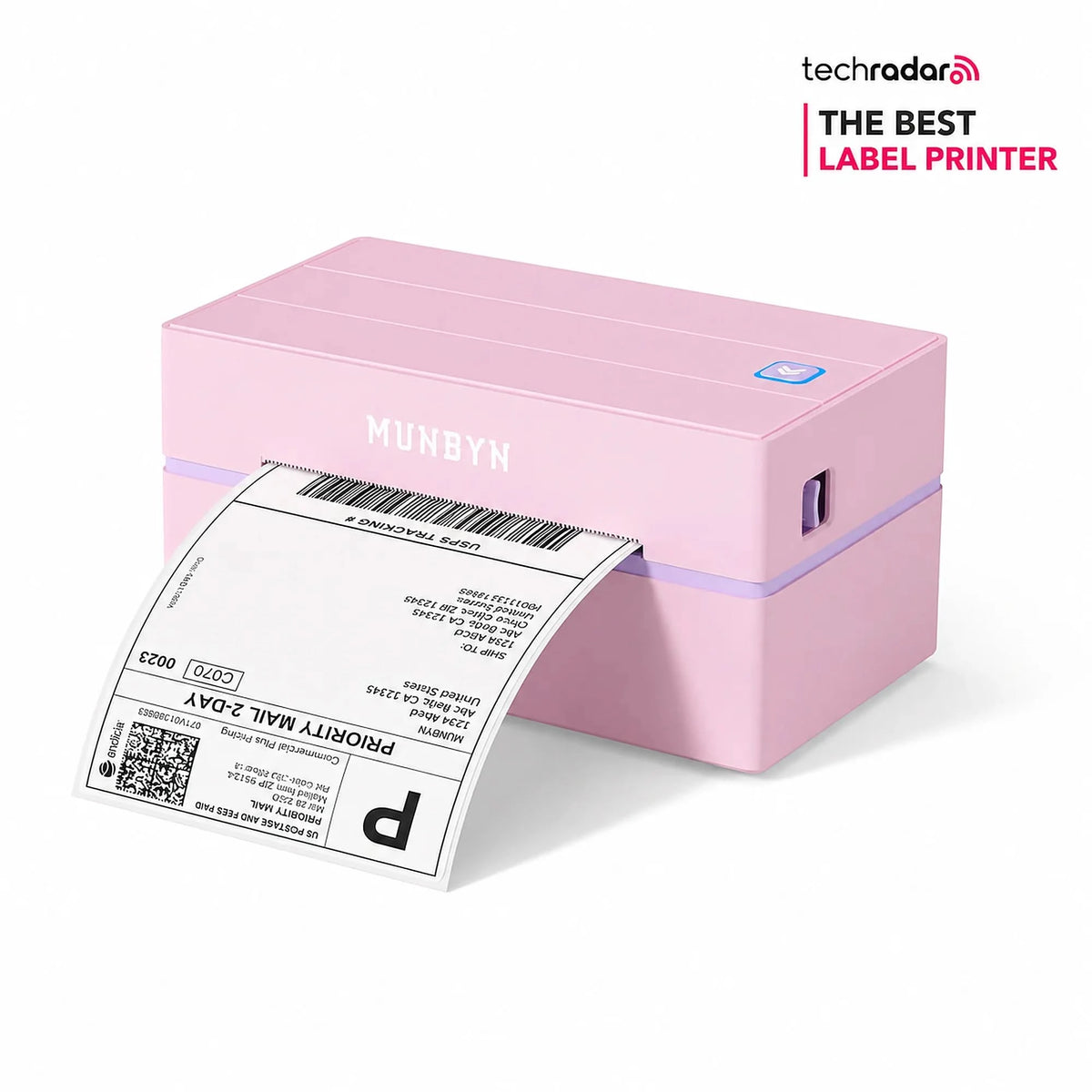MUNBYN RealWriter 130B thermal label printer pink