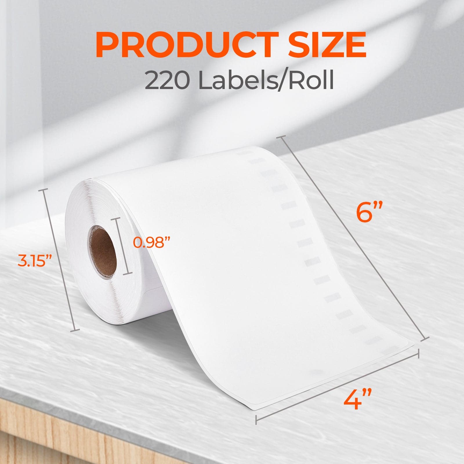 4 x 6 inch shipping roll labels on label printer paper by MUNBYN, ready for shipping and mailing labels.