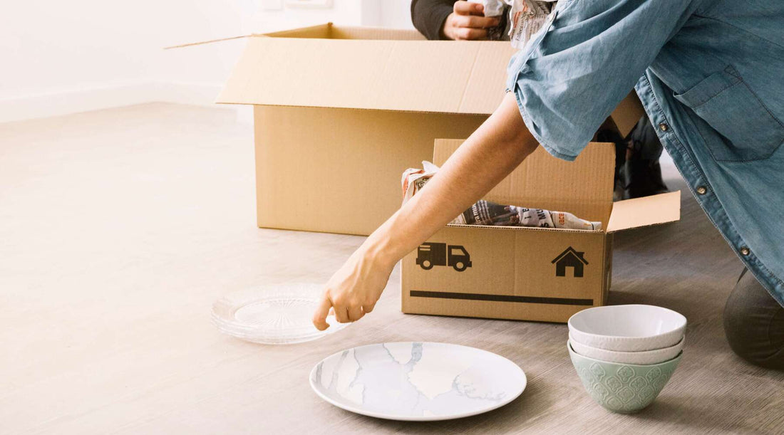 pack dishes for moving