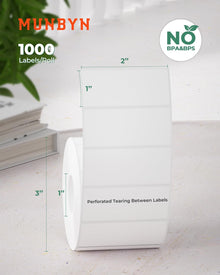 MUNBYN 2"x1" Generic Rectangle Series Thermal Labels (1000/Roll)