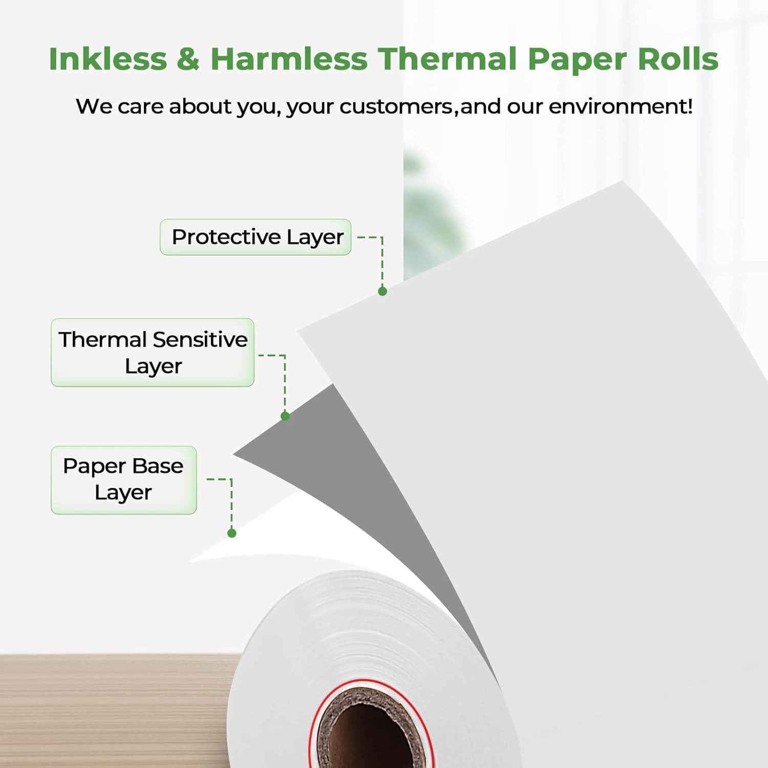 MUNBYN 2 1/4 x 50ft Thermal  Receipt Paper (10 Rolls) - MUNBYN