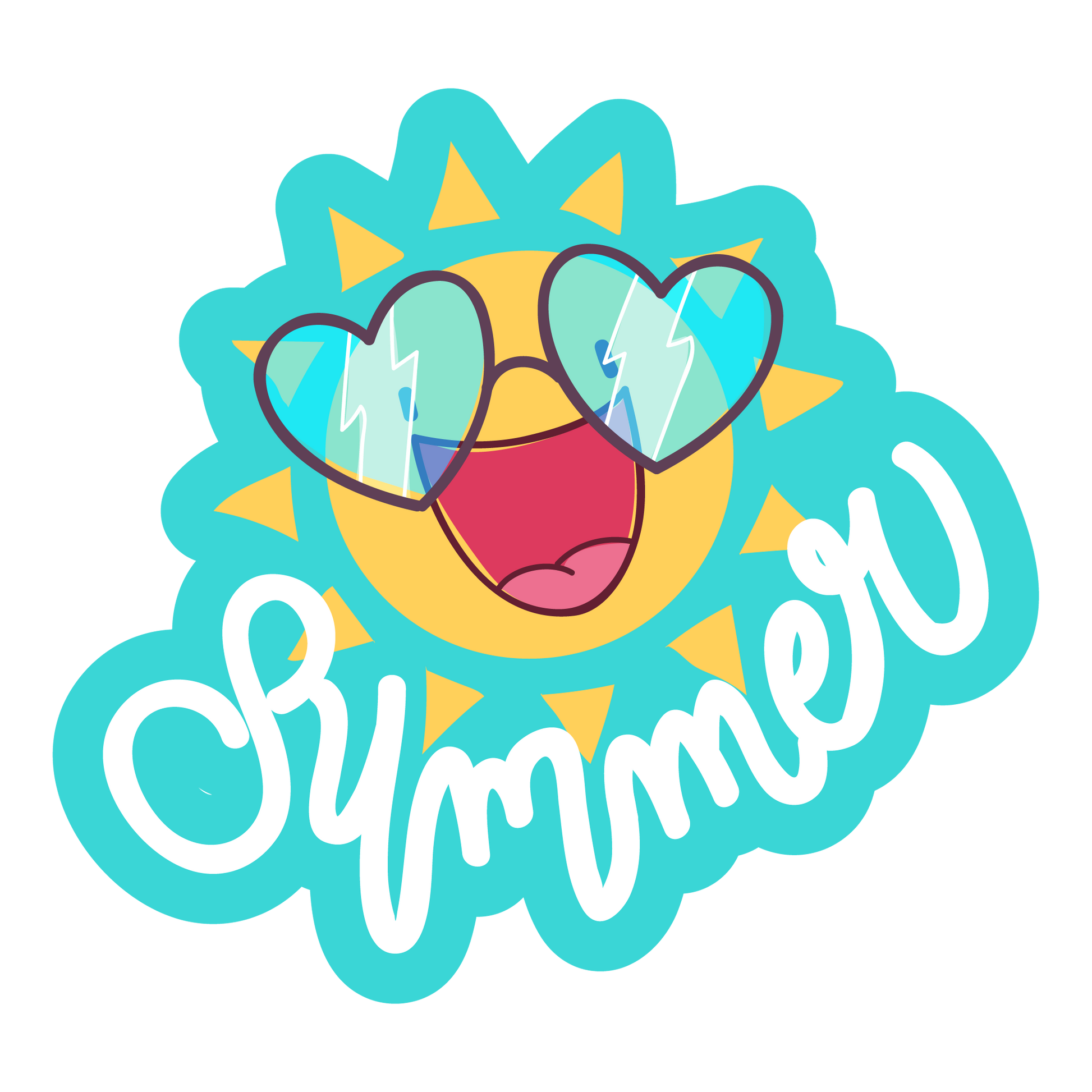 Summer-themed sticker