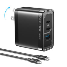 MUNBYN NexGo™ 100W GaN III 3-Port USB C Charger Block