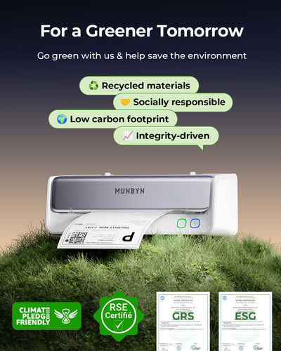 MUNBYN RealWriter 405B Bluetooth Printer & Rectangle Labels Clothing Product Pro Kit