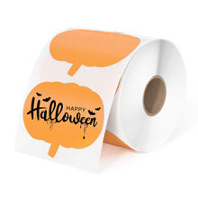 Pumpkin 3" Shaped Direct Thermal Stickers Labels