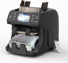 MUNBYN 2-Pocket Black Money Counter Machine