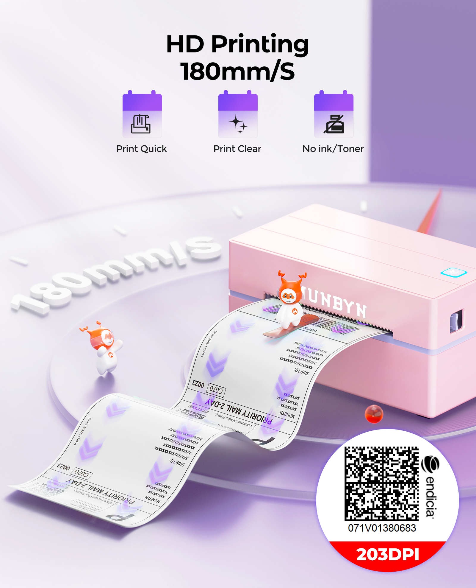 MUNBYN RealWriter 130B Bluetooth Thermal Label Printer