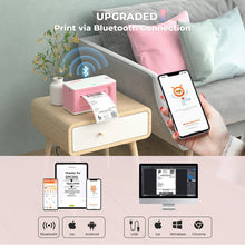 MUNBYN RealWriter 941B Upgraded Bluetooth Thermal Label Printer Starter Kit | Pink