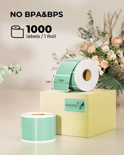 MUNBYN 2.25"x1.25" Generic Rectangle Series Thermal Labels (1000/Roll)