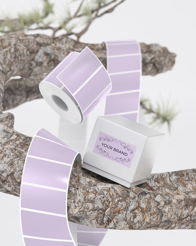 Rectangle labels printed on MUNBYN label printer paper, measuring 2.25 by 1.25 inches, shown on a white background.