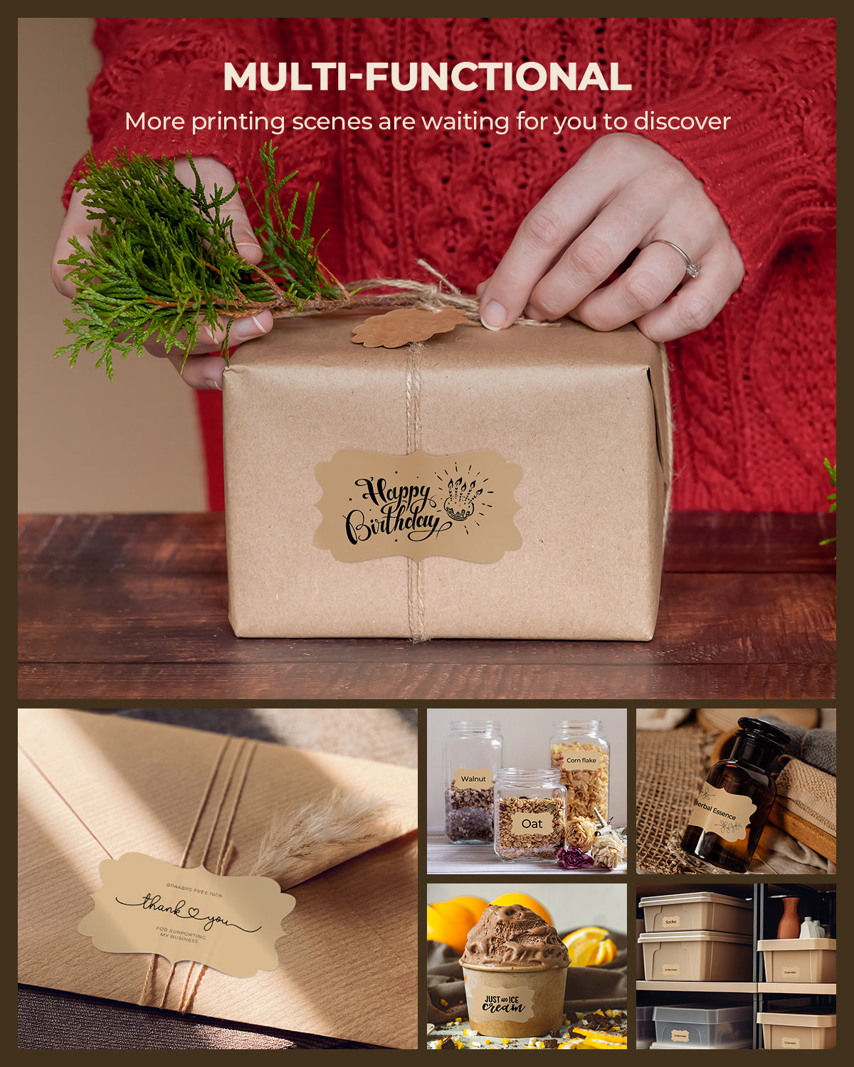 2.5" x 1.5" Kraft Labels