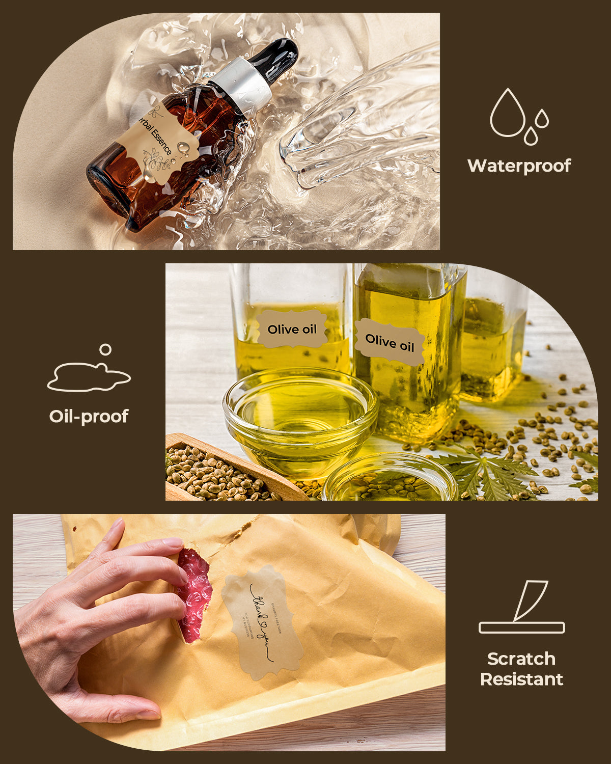 2.5" x 1.5" Kraft Labels