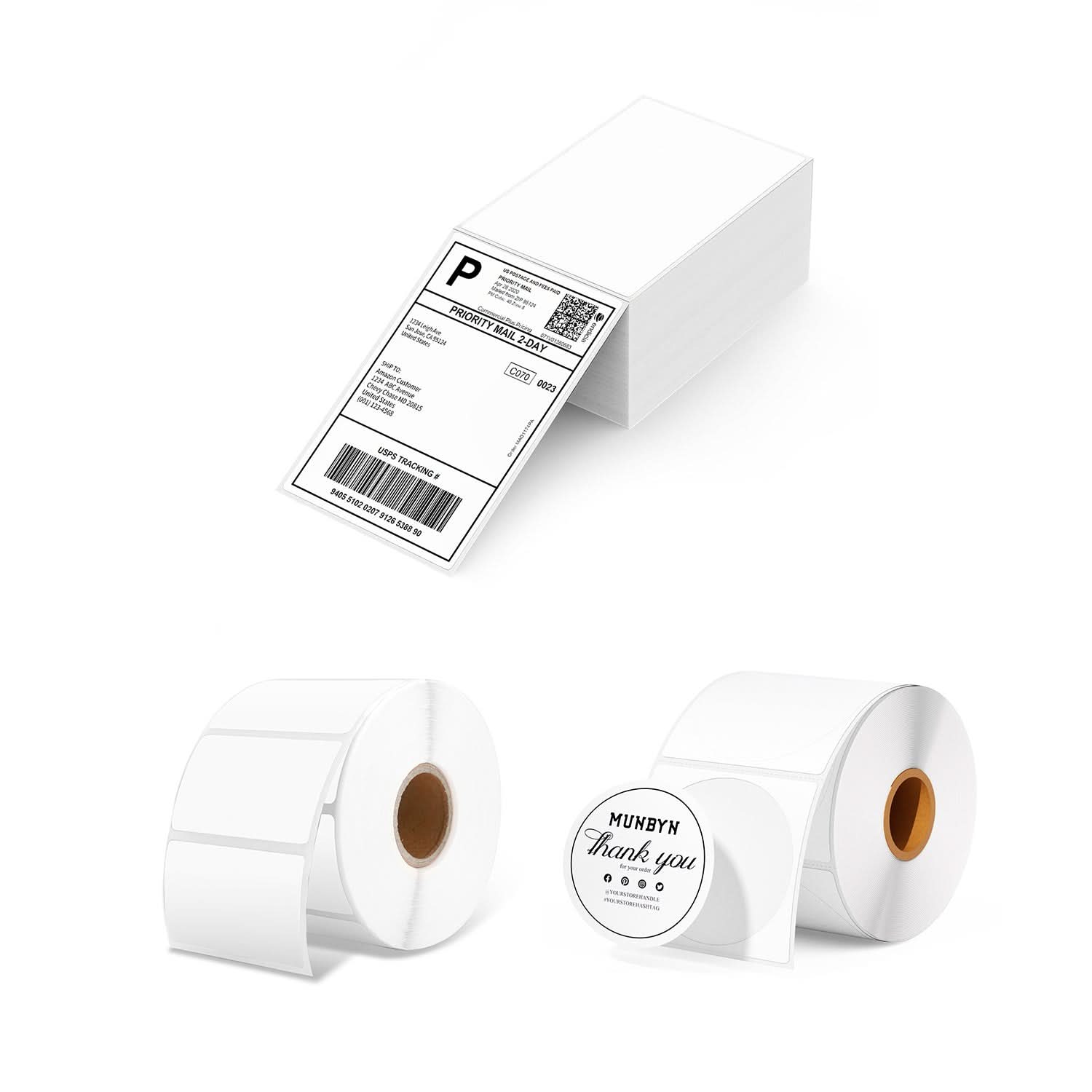 MUNBYN Handmade Packaging Label Kit for Custom Packaging