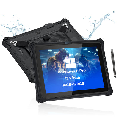 MUNBYN IRT09J Windows scanner tablet showing a sleek touchscreen display and barcode scanning features.