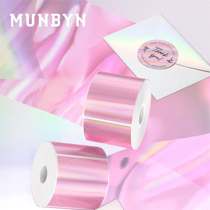 You can use pink holographic thermal labels for various purposes, such as branding and logos, thank you messages, product customization, personalized gifts, event decor, and packaging labels.