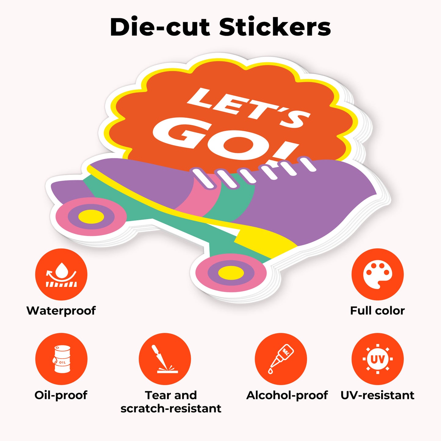 colorful die-cut stickers
