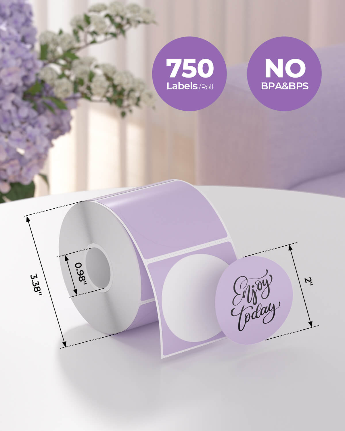 MUNBYN 2"x2" Generic Circle Series Thermal Labels (750/Roll)