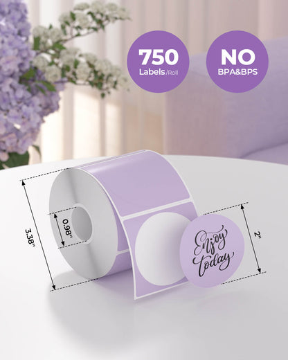 MUNBYN 2"x2" Generic Circle Series Thermal Labels (750/Roll)
