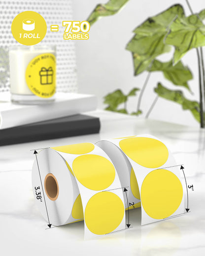 MUNBYN 2"x2" Generic Circle Series Thermal Labels (750/Roll)