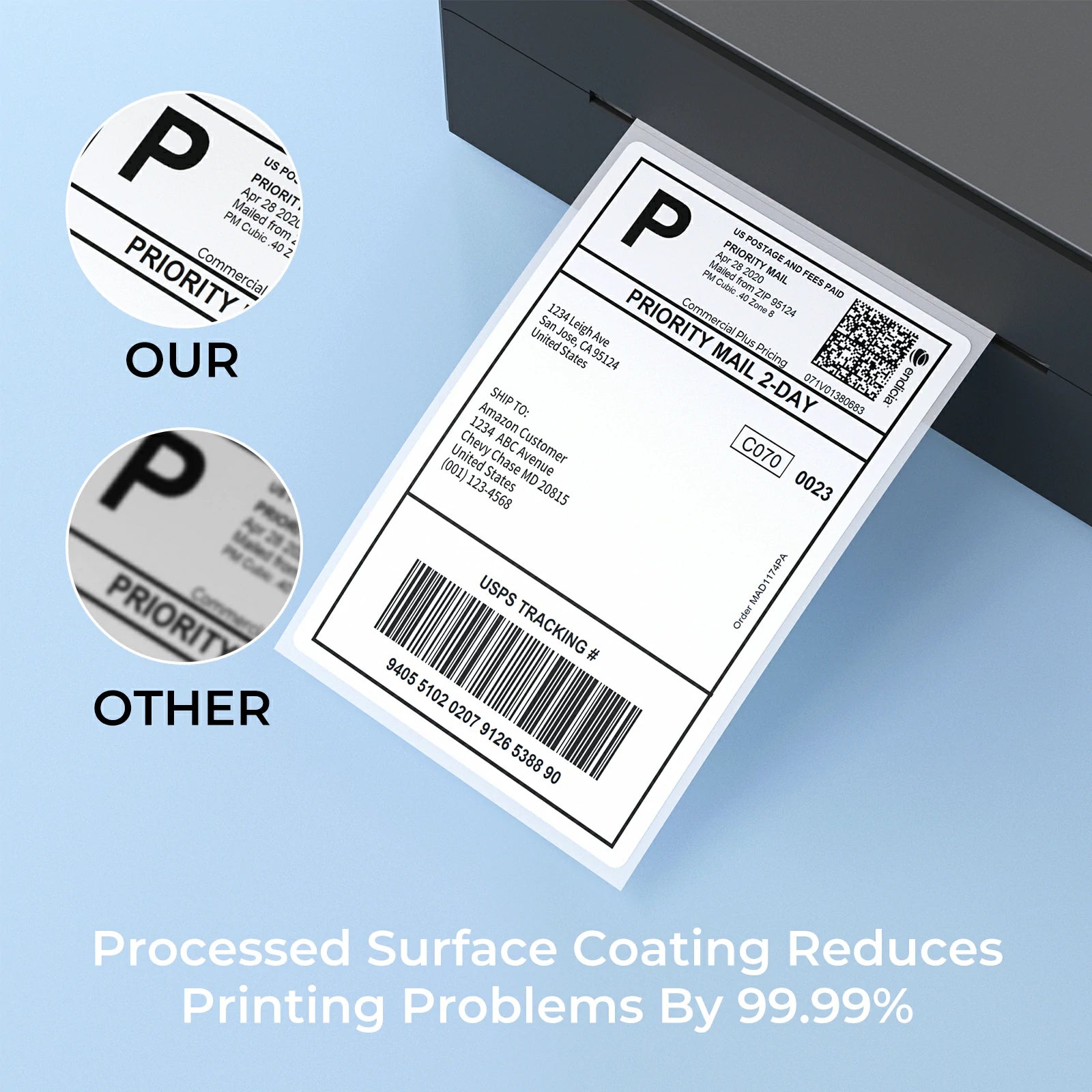 MUNBYN 4x6 inch shipping labels on label printer paper, ready for printing and shipping purposes.